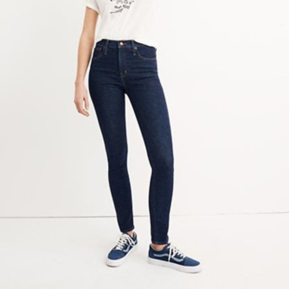 Madewell 10" High Rise Skinny dark Lucille Wash jeans size 24